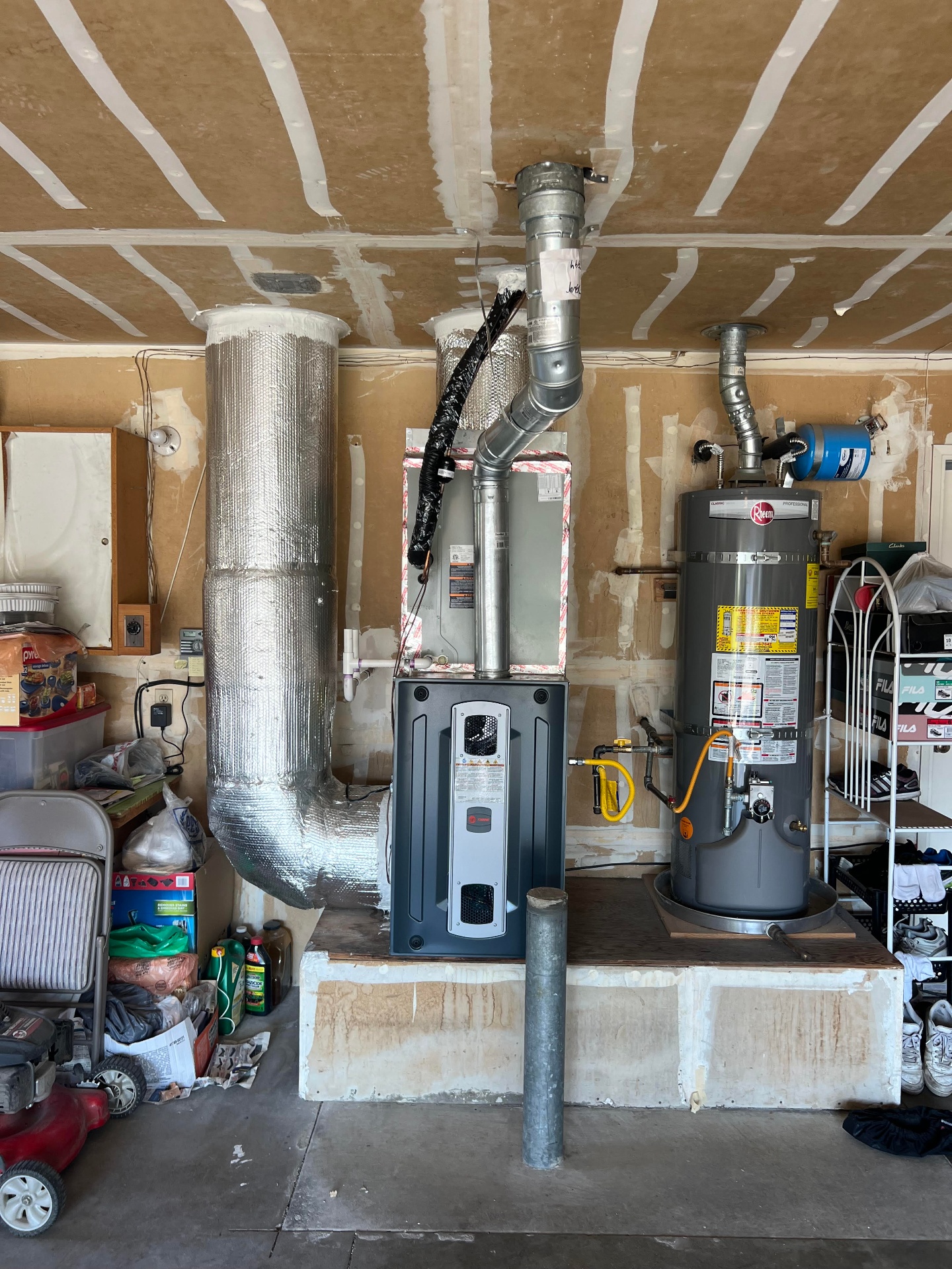 New high-efficiency furnace being installed